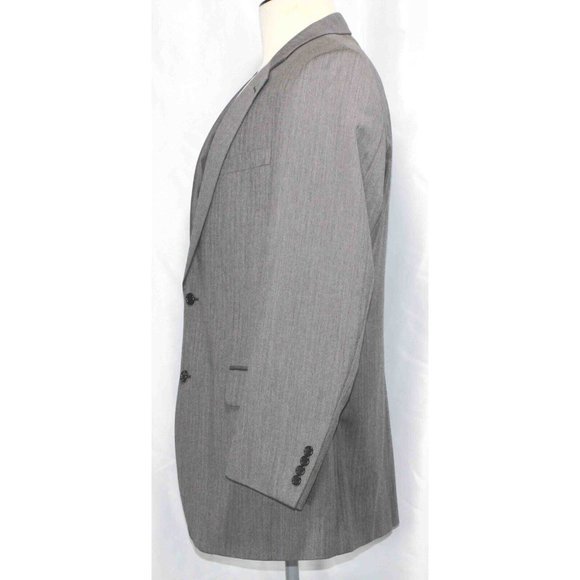 Jos A Bank Gray Wool Herringbone 2 Button Blazer Sport Coat Jacket Mens Size 43L - Picture 4 of 9